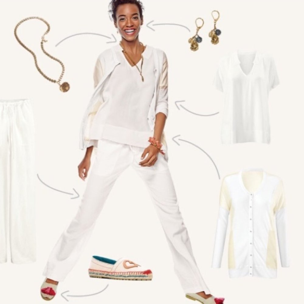 CAbi White Wide Leg Pants